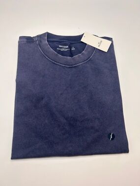 Hollister Men’s Crewneck Heavyweight Boxy Tshirt  -Blue